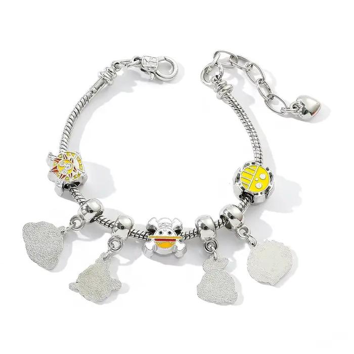 Bracelet en métal créatif et mignon, style One Piece, pour couple homme-femme, cadeau anime