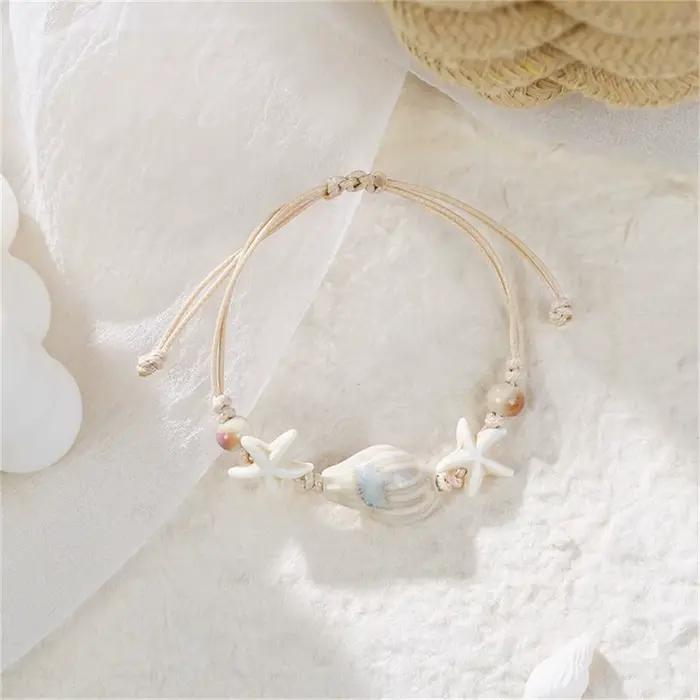 Bracelet bohème tortue de mer pour femmes, étoile de mer, hippocampe, coquille de perle, chaîne en métal réglable, bijoux de fête d'été sur la plage et les vacances