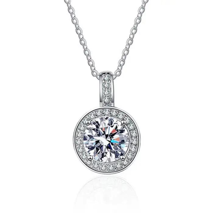 Collier en argent sterling 925, collier en argent italien tendance, bijoux pour hommes et femmes, plaqué or blanc 18 carats