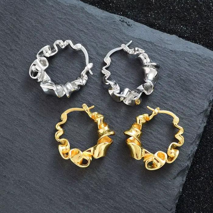 Boucles d'oreilles géométriques en argent Sterling 925 pour femmes, Sexy, mode fille, bijoux tendance, cadeau de fête, rétro, cercle doré, pendientes de mariage