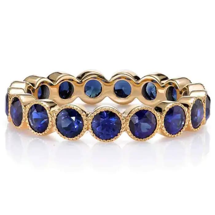 WUIHA Bague de Fiançailles et Alliance Vintage en Argent Sterling 925 avec Rubis Rond Taillé