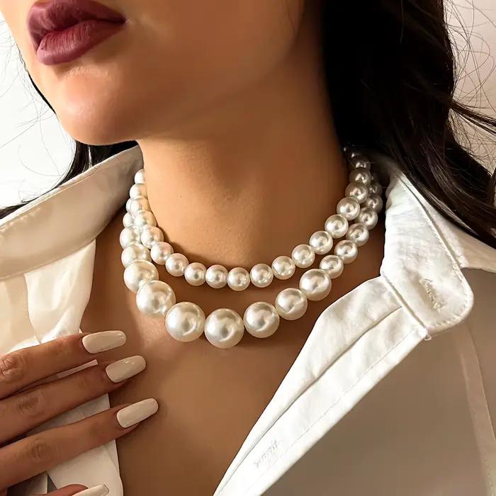 IngeSight.Z élégant 2 pièces/ensemble Imitation perle perlée colliers ras du cou pour les femmes 2023 mariage mariée fête bijoux cadeau