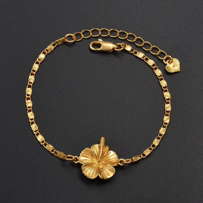 Bracelets à fleurs d'hibiscus Anniyo pour femmes, bijoux populaires des îles hawaïennes, Guam et Porto Rico # 383806