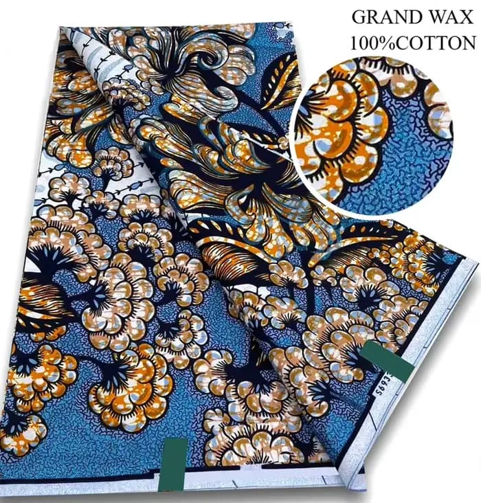 Nouveau Tissu Wax Africain en Coton Ankara, Super Pailleté et Doux, Imprimé Flash, de Bonne Qualité, avec Motif Batik Doré