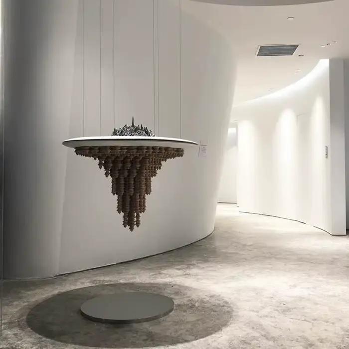 Grande Art déco fait à la main en bois, Installation d'art, galerie de sculptures, Villa, décoration d'hôtel
