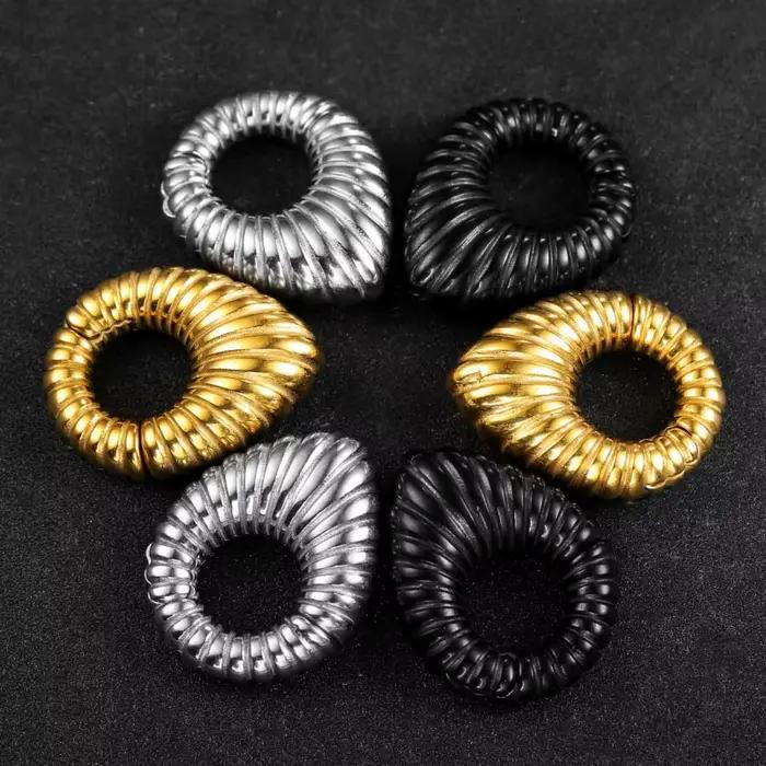 Twolobes 2PCS 316L Acier Inoxydable Écarteurs d'Oreille, Boucles d'Oreille Creuses pour Lobe, Poids d'Oreille Gothique Punk, Bijoux Corporels