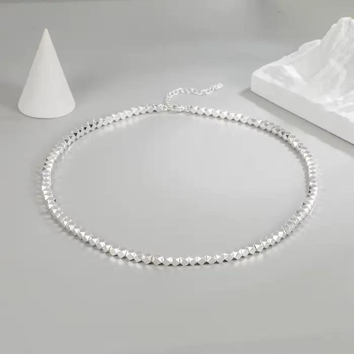 Collier brillant en argent regardé Chim925 pour femme, pull à la mode, bijoux fins, accessoires cadeaux