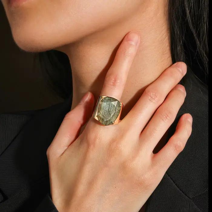 Bagues en pierre turquoise pour femmes, style bohème, pierres précieuses naturelles brutes, bijoux à coupe irrégulière, plaqué or 18 carats, pour fêtes, anniversaires, cadeaux