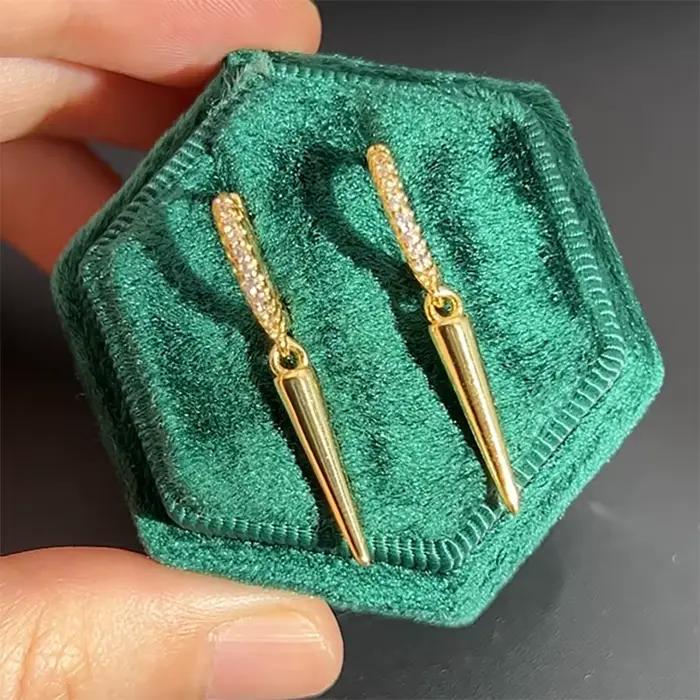 Helix Tragus Rook Lobe oreille Piercing boucle d'oreille pour femmes fleur Zircon cône goutte boucle d'oreille en acier inoxydable Cartilage Piercing bijoux