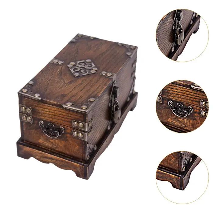 Boîte de rangement en bois, boîte à bijoux créative Stable faite à la main, facile à utiliser, petite boîte en bois