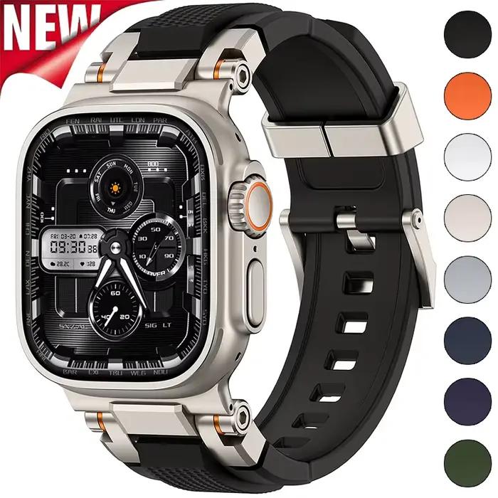 Bracelet de sport pour homme pour Apple Watch Band Ultra 3/2 49mm 46mm 45mm 44mm 42mm Bracelet en silicone pour Iwatch Series 11 10 9 8 7 6