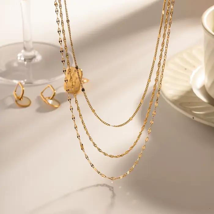 Collier à trois couches en argent Sterling 925, breloque de personnalité, chaîne de clavicule Simple pour femme, ras du cou, cadeau d'anniversaire, bijoux exquis