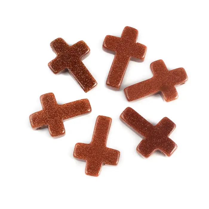 Pendentif croix pour collier et boucles d'oreilles, breloque en agate naturelle, quartz rose, turquoise blanche, aventrine, accessoires de bricolage