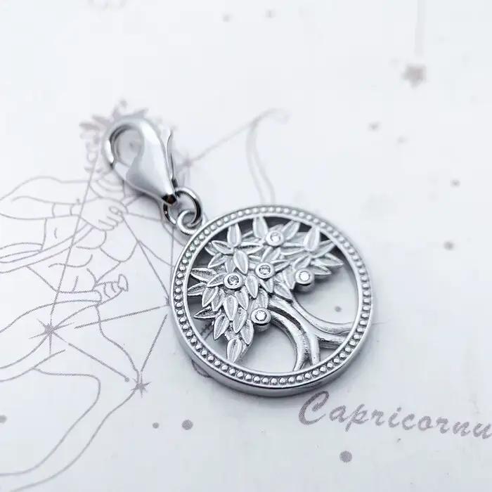 Pendentif rond arbre de vie en argent Sterling 925, breloque de printemps élégante pour femmes et filles, bijoux cadeaux, livraison directe