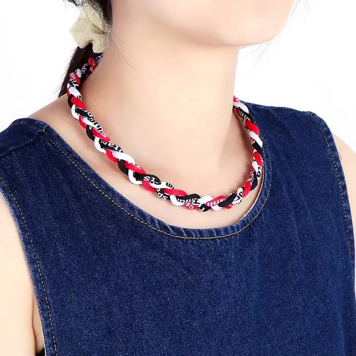 Collier de Baseball avec Trois Cordes Tressées, Colliers de la raq des Fan de dehors, Tissé pour Adolescent, Équipe Sportive