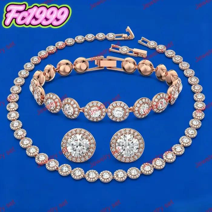 Ensemble de bijoux tendance 2026 haut de gamme, style classique et populaire, élégant, incrusté de diamants, charme raffiné, vente chaude