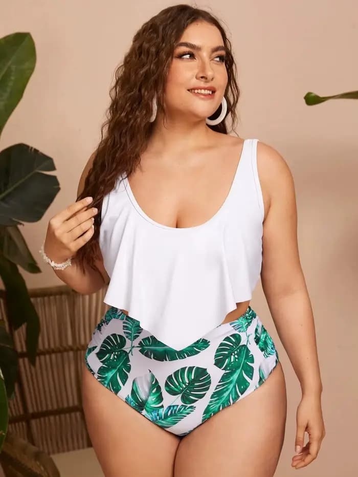 Maillots de bain à volants 2026 pour femmes, grande taille, taille haute, push-up, vêtements de plage féminins, maillot de bain 4XL