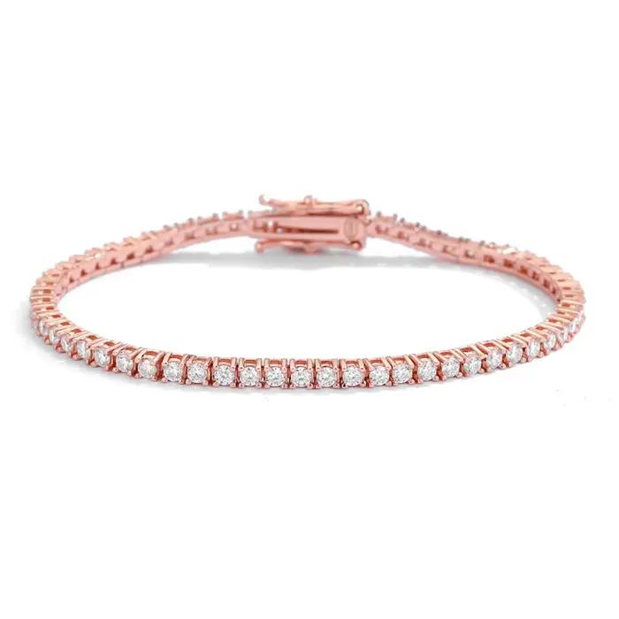 Bracelet tennis YLMyself en argent 925 avec diamants moissanite de 2 mm, 14-22 cm, bijoux fins pour femmes, cadeau de mariage