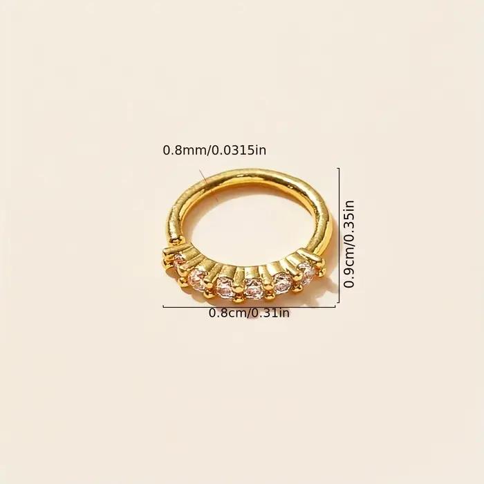 Anneaux de nez en Zircon miniatures à une rangée pour femmes, perceuse Fine exquise avec ouverture de perceuse, faux Piercing de nez, bijoux