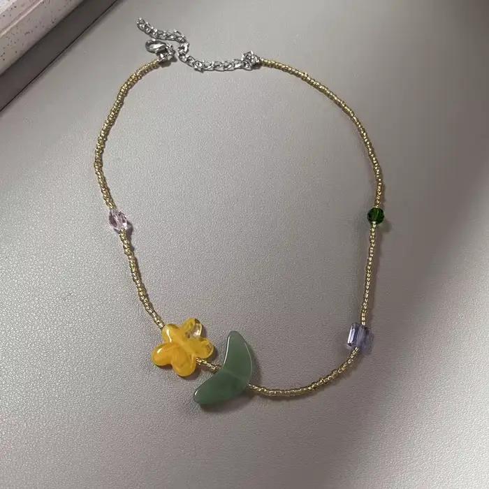 Collier Boho coloré avec petites perles de rocaille tissées pour femmes, ras du cou court fait à la main, accessoires de bijoux à la mode, 2023