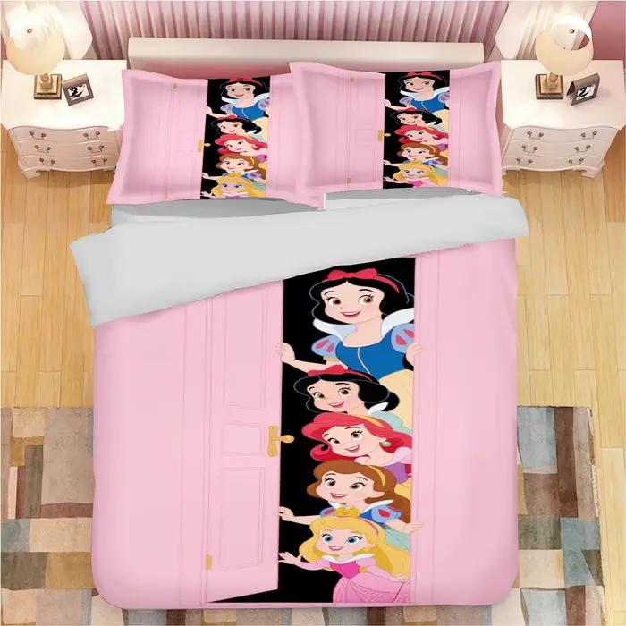 Housse de couette Princesse, taie d'oreiller mignonne, ensemble de literie, décoration de chambre pour adulte et fille, cadeau, taille simple, double, grande taille
