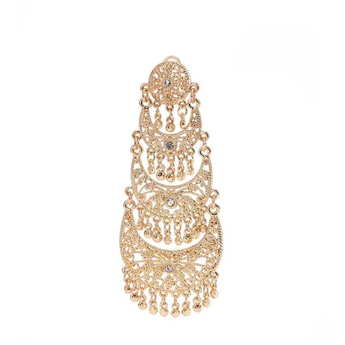 Boucles d'oreilles en alliage de mariée de Style Court français, décoration d'oreille longue populaire de l'argérie, Design de bijoux gravés lourds