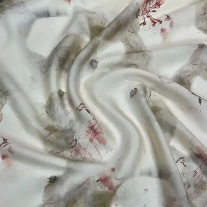 Tissu de luxe imprimé Lyocell rouge vert bleu