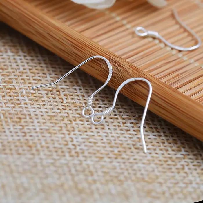 Mibrow 50 pcs/lot S925 crochets de boucle d'oreille en argent Sterling KC or argent clous d'oreille crochets d'oreille fil pour boucles d'oreilles résultats de fabrication de bijoux