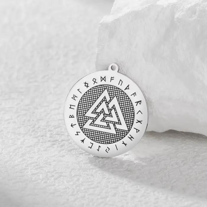 Pendentif rond Teamer Wicca, runes vikings nordiques pour homme et femme, collier Vegvisir Valknut, bijoux celtiques irlandais, breloques, vente en gros