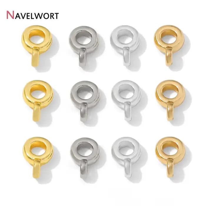 Connecteur de pendentif rond en laiton plaqué or 14K/18K, clip à pince pour la fabrication de colliers, fournitures et accessoires DIY