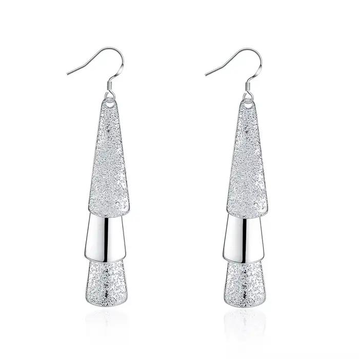 Offre spéciale bijoux de haute qualité 925 en argent Sterling boucle d'oreille mode femme géométrie longues boucles d'oreilles cadeaux