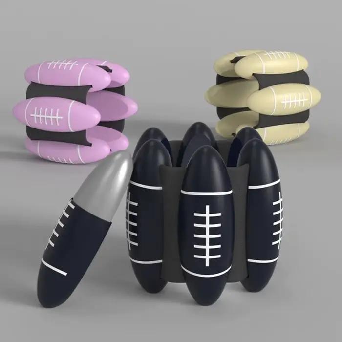 1 Paire de Bracelets de Poignet Lestés en Forme de Ballon de Rugby, 2 LB, Poids Réglable, Sangle de Poignet Lestée, Yoga, Anti-Transpiration
