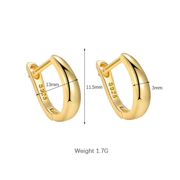 KAMIRA-Boucles d'oreilles simples et douces en argent regardé 925 pour femmes, boucles d'oreilles à clip minimalistes, bijoux de mariage élégants, cadeau de mode