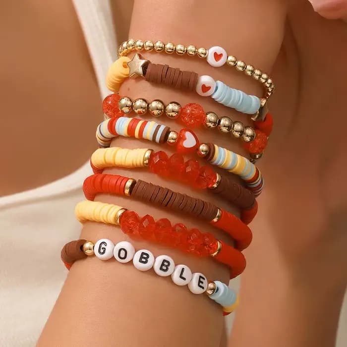 Ensemble de bracelets Heishi Y2K Preppy pour femmes