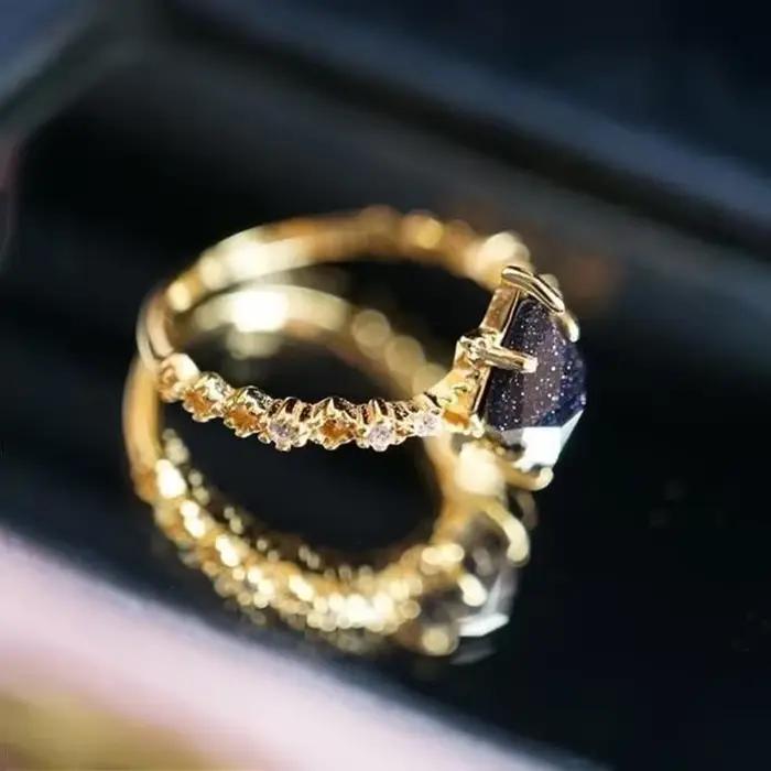 Bague en argent incrusté de losange pour femme, nouveau bijou original en cristal noir, scintillant, style palais romantique, cadeau de fiançailles ou de mariage