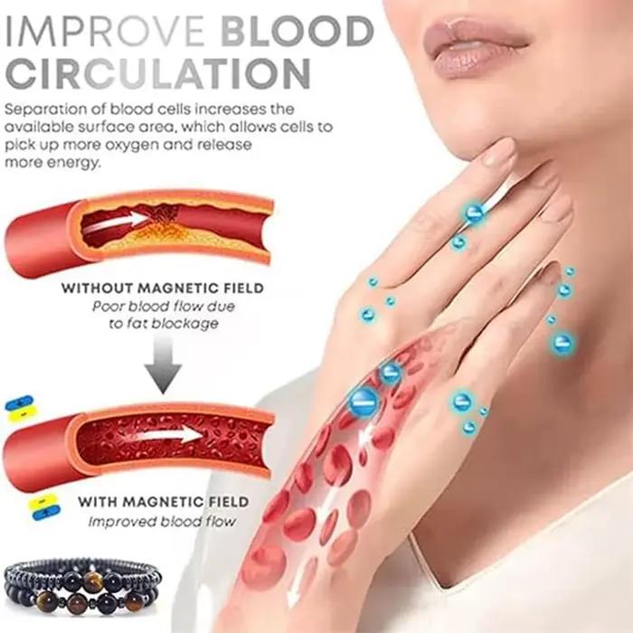 2 pièces/ensemble Bracelet de guérison magnétique soulagement de la douleur de l'arthrite, perte de poids thérapie de bijoux sains guérir le sommeil, Bracelet en hématite