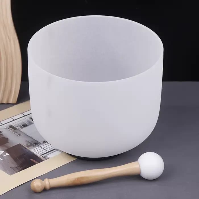 Bol chantant en cristal de Quartz 8 pouces 432Hz bol sonore de méditation de Yoga bol en cristal tibétain ensemble d'instruments de guérison sonore décoration