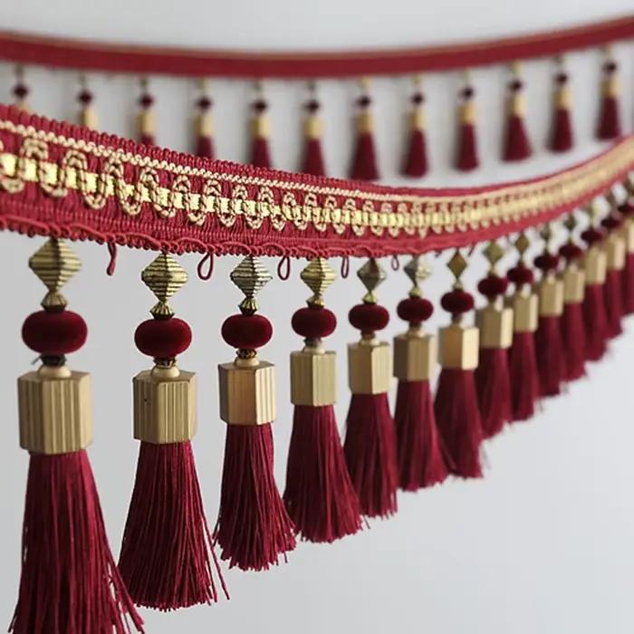 1M rideau gland perlé garniture frange tresse Boho rembourrage bricolage couture rideau accessoires décoration de la maison rembourrage matériel