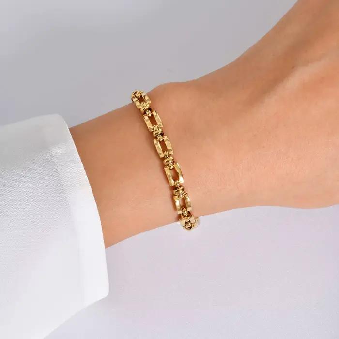 Bracelet chaîne Vintage fait à la main pour femmes, couleur or, étanche, en acier inoxydable, bijoux tendance, cadeau, nouvelle collection 2025