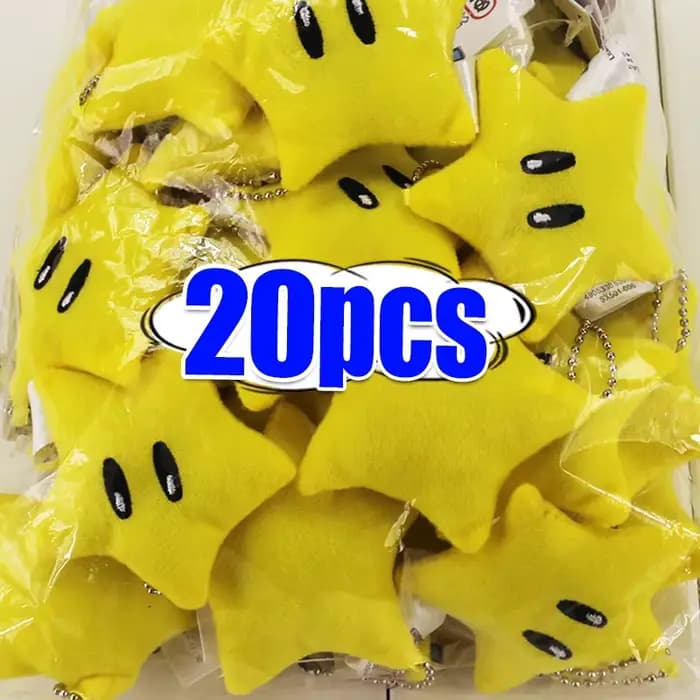 1/2/5/10/15/20 pièces 2025 nouveau porte-clés étoile à presser pendentifs poupée pendentif en peluche petit cadeau étudiant dessin animé porte-clés