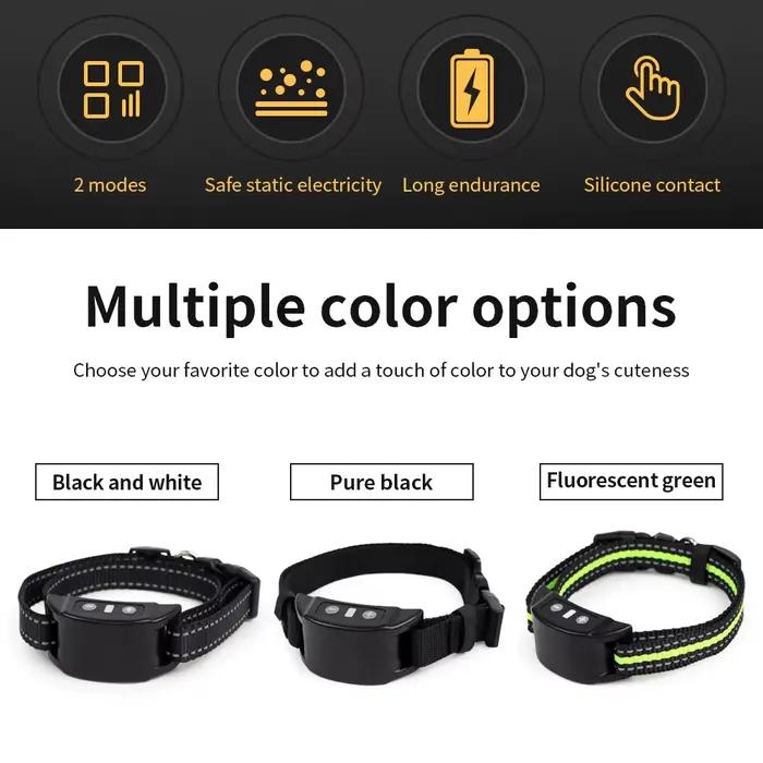 Colliers de formation pour chiens de compagnie, Anti-aboiement automatique, Rechargeable par USB, 7 intensités, sécurité, choc statique, capteur sonore humain