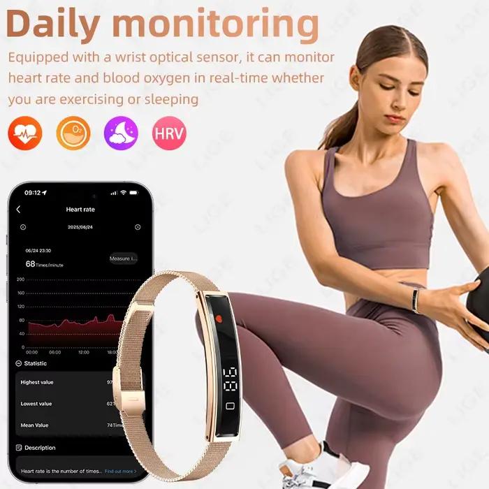 Nouvelle montre connectée, podomètre, bracelet intelligent pour la santé, bracelet intelligent pour femmes et hommes, sport, fitness, étanche, surveillance de la fréquence cardiaque, surveillance du s