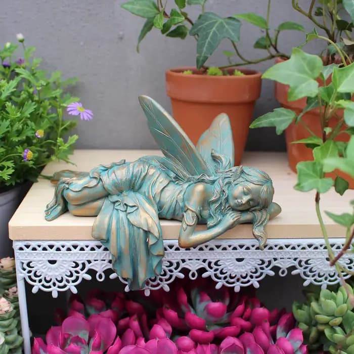 Figurine de fleur de fée La Belle au bois dormant, idéale pour la décoration extérieure de jardin, cour, pelouse, couloir, applicable pour le printemps.