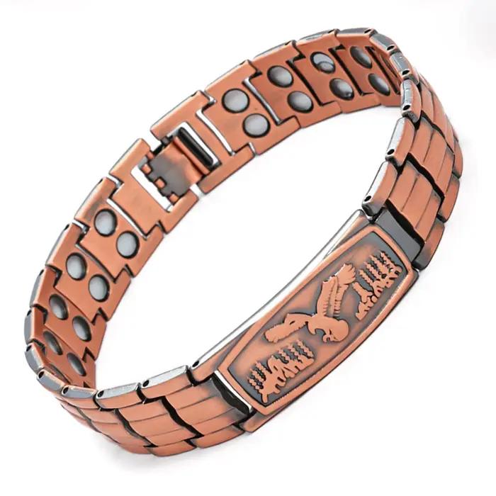 Bracelet magnétique pour hommes, 3500 Gauss, 3X force magnétique, bracelet à maillons pour thérapie magnétique, meilleur cadeau de Noël