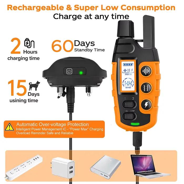 Collier de dressage pour chien de 3300 pieds, avec télécommande, Rechargeable, étanche, bip, Vibration, choc, entraînement pour animaux de compagnie de haute qualité