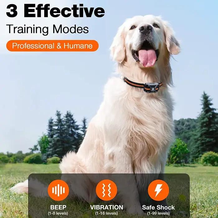 Collier de dressage pour chien de 3300 pieds, avec télécommande, Rechargeable, étanche, avec bip, Vibration, choc, entraînement pour animaux de compagnie de haute qualité
