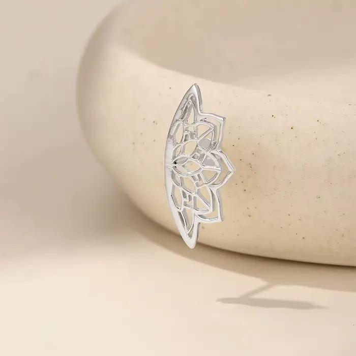 Aide bohème Mandala fleur de Lotus Punk boucle d'oreille géométrique caché Helix Piercing 925 argent Halloween accessoires cadeau bijoux