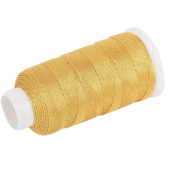 Fil d'or et d'argent pour broderie, Bracelet à coudre, fil à broder tissé, cordon en Nylon, corde pour bricolage tressé à la main