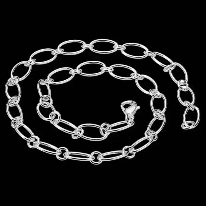 Collier en argent Sterling 925 pour femmes et hommes, bijoux nobles, à la mode, mignons, cadeaux de mariage et de noël, de luxe, 18 pouces, 45cm