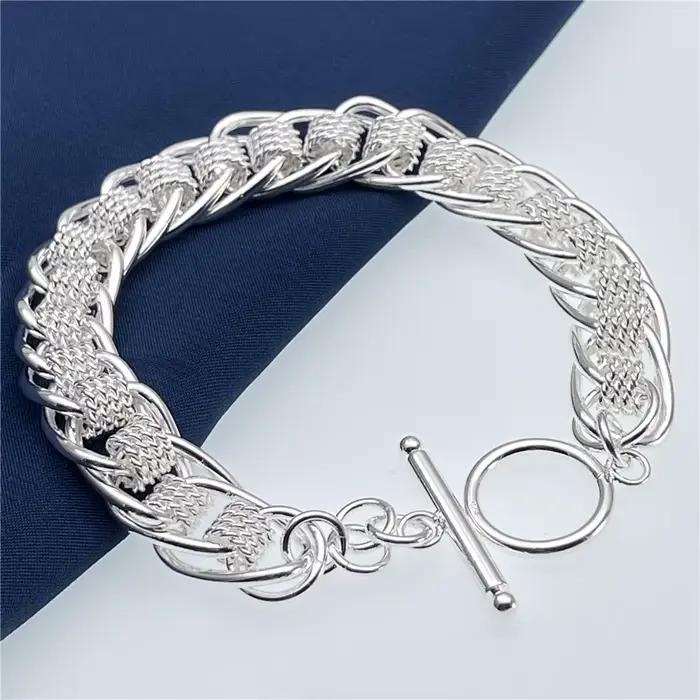 Andara – Bracelet en argent Sterling 925, en maille ronde, à la mode, pour femmes, bijoux de fiançailles, cadeaux de mariage